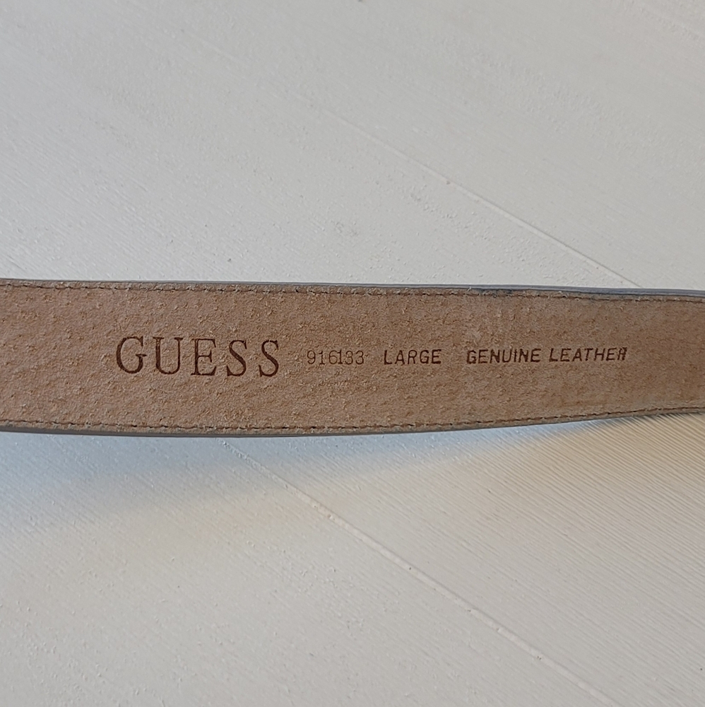 Vintage Guess Rhinestone Leather Belt - Picture 3 of 7